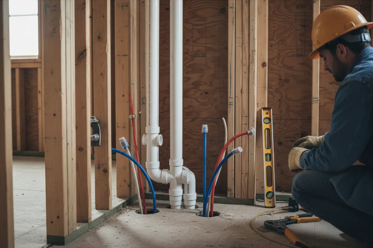 Drain and supply rough-in during Drain Cleaning in Winters